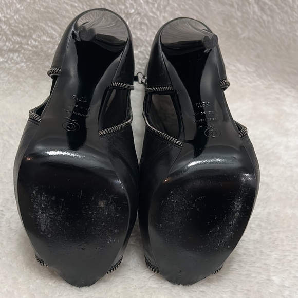 EEUC Alexander McQueen Black Leather Skull Peep-Toe Ankle Boots Size 36.5 (6.5) - Picture 8 of 12